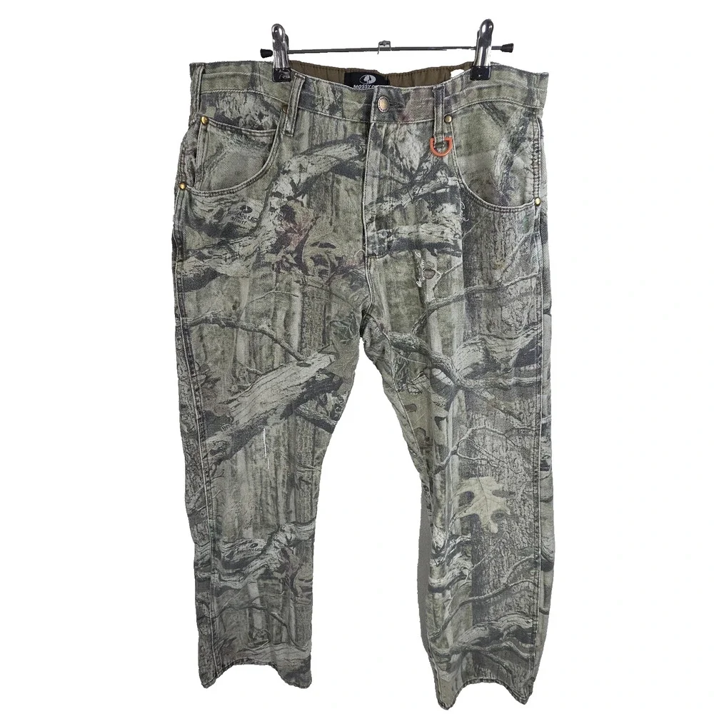 Mossy Oak Pants Mens 36x34 Green Hunting Country Camo Pockets Woodlands Y2k 2000